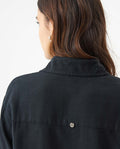 Women's Patch Pocket Straight Shirt in Rayon-Linen Blend, Celebration - 6