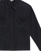 Women's Patch Pocket Straight Shirt in Rayon-Linen Blend, Celebration - 7