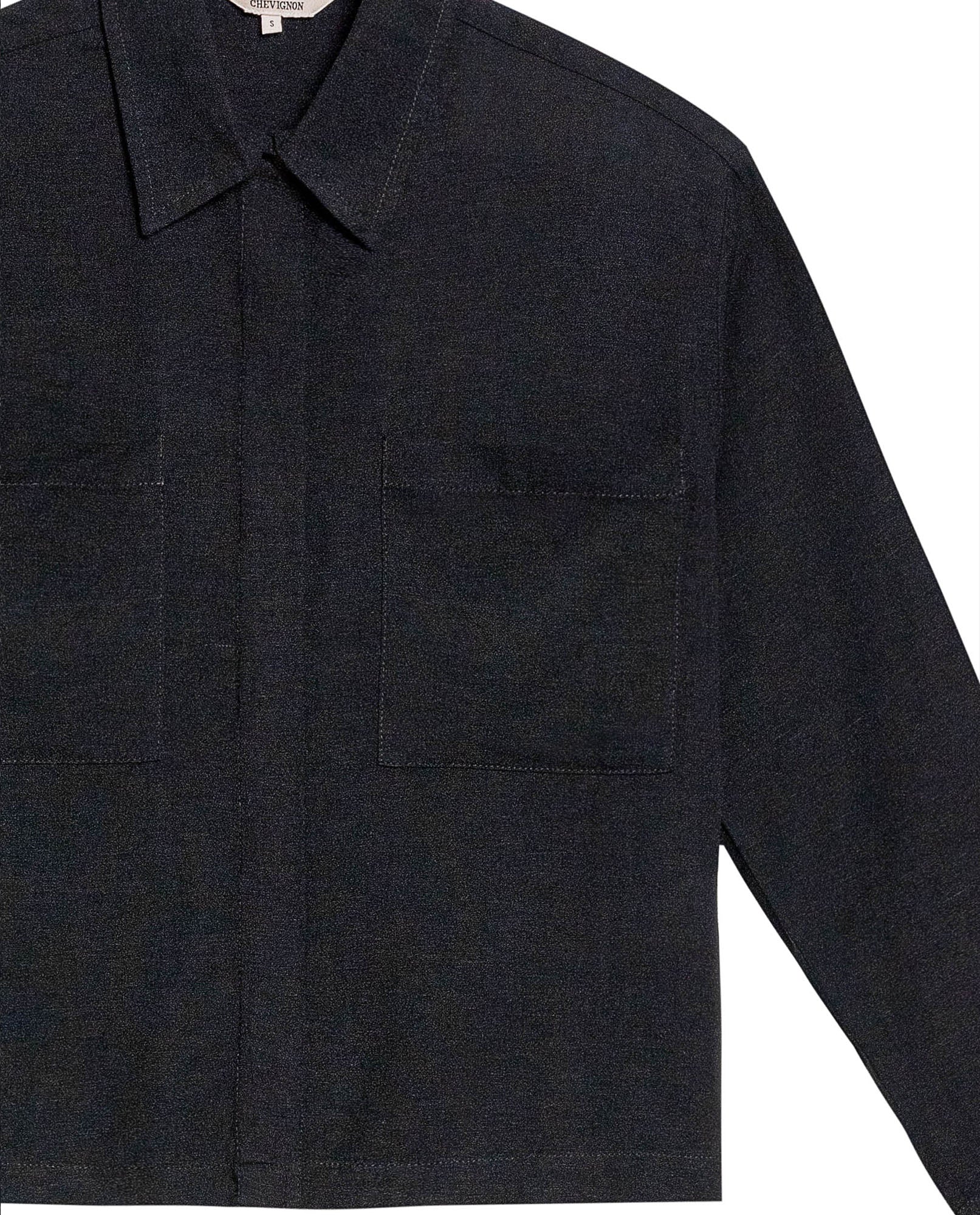 Women's Patch Pocket Straight Shirt in Rayon-Linen Blend, Celebration - 7