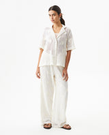 Women's Crochet Straight Fit Shirt in Cotton, Heritage - 3