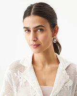 Women's Crochet Straight Fit Shirt in Cotton, Heritage - 4