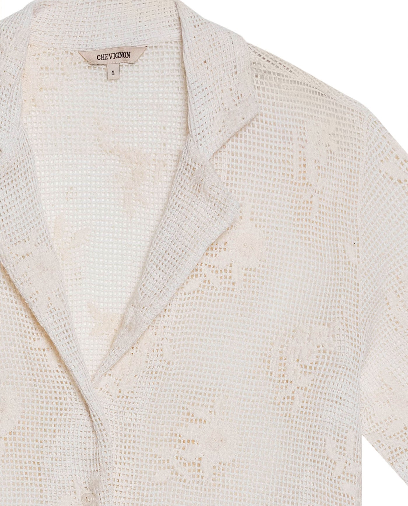 Women's Crochet Straight Fit Shirt in Cotton, Heritage - 7