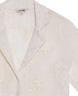 Women's Crochet Straight Fit Shirt in Cotton, Heritage - 7