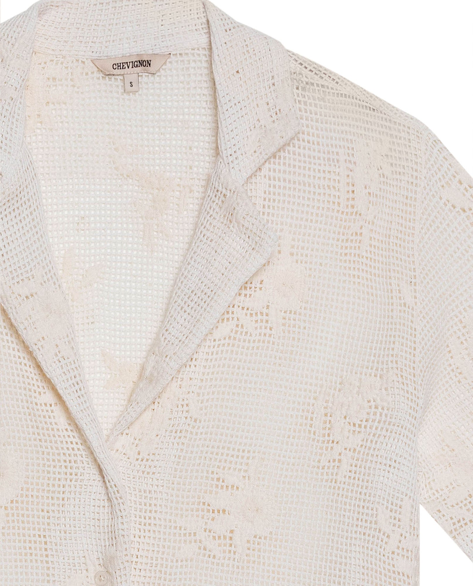 Women's Crochet Straight Fit Shirt in Cotton, Heritage - 7
