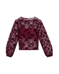 Women's Embroidered Sheer Straight Fit Blouse in Polyester, Coordinates - 1