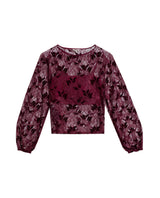Women's Embroidered Sheer Straight Fit Blouse in Polyester, Coordinates - 1
