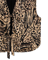 Women's Animal Print Tie-Front Vest in Viscose-Rayon Blend, Waypoint - 7