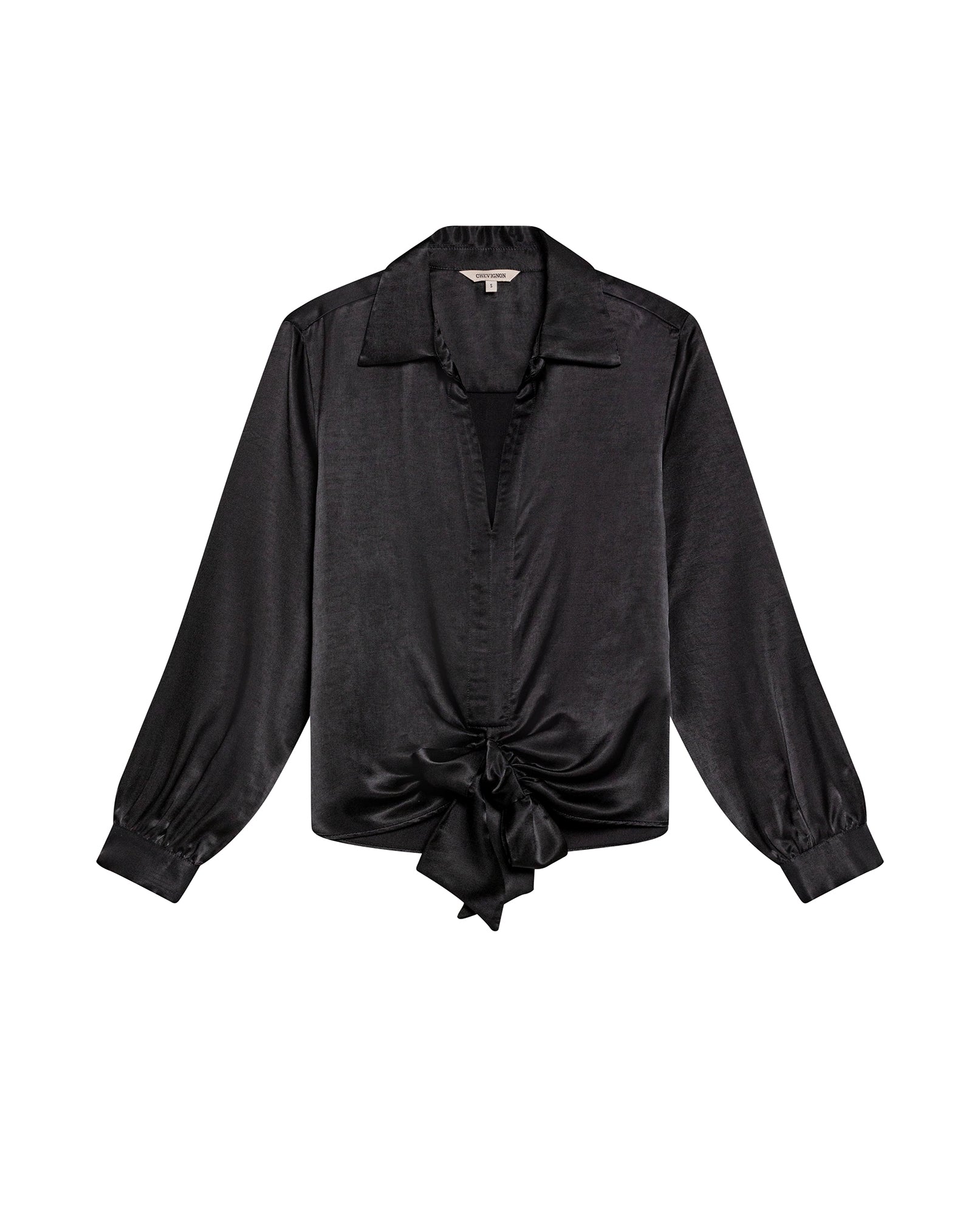 Women's Satin Effect Wide V-Neck Blouse in Viscose-Polyester Blend, Gala - 1