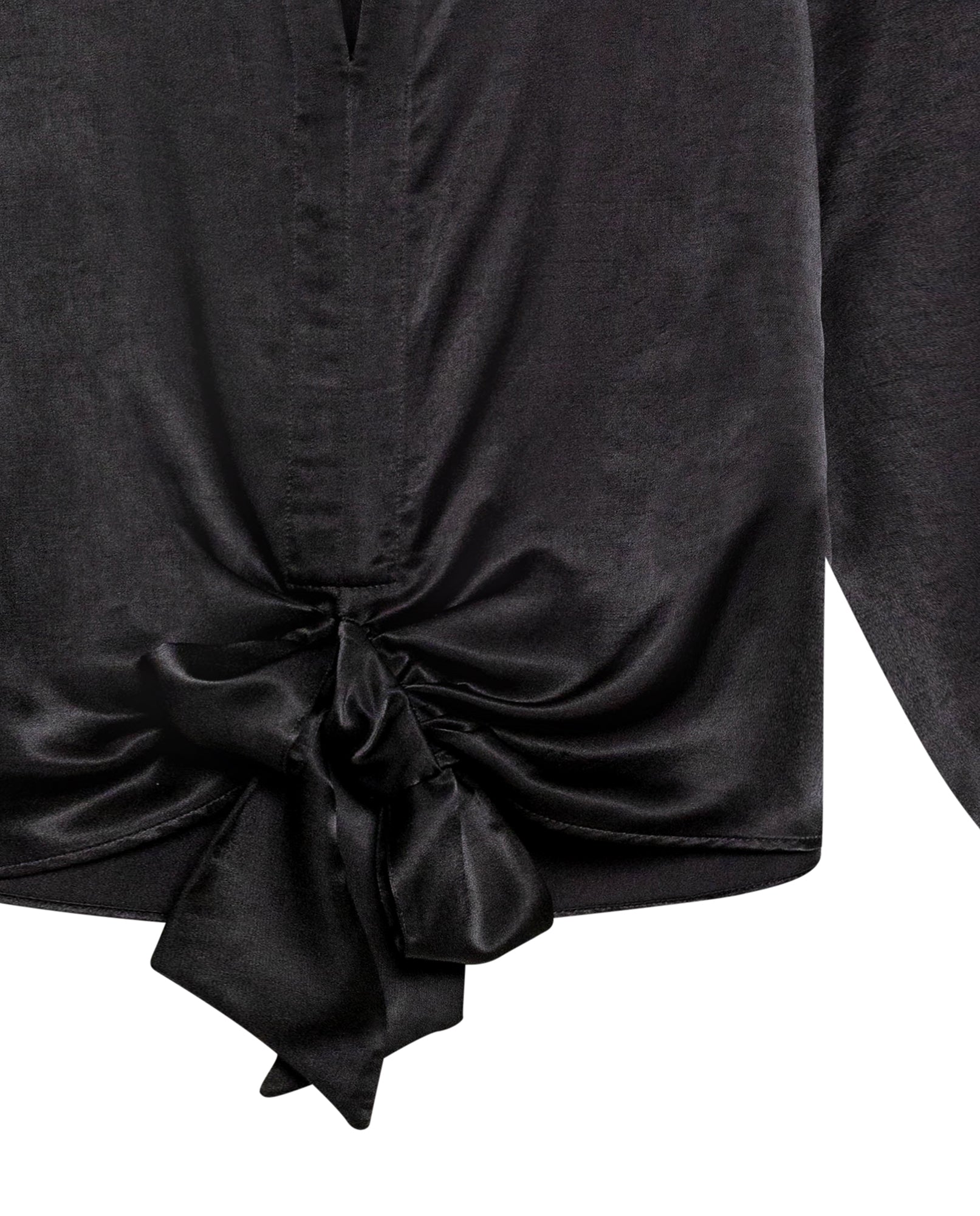 Women's Satin Effect Wide V-Neck Blouse in Viscose-Polyester Blend, Gala - 7