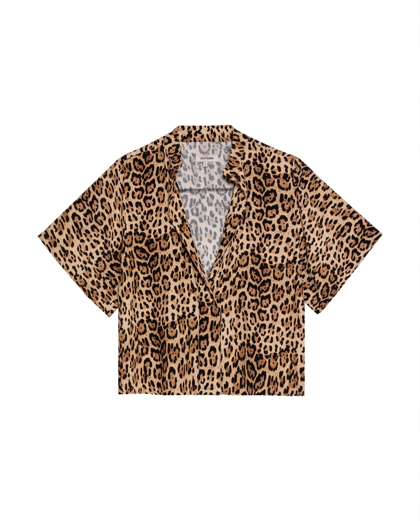 Women's Animal Print Flutter Sleeve Straight Fit Blouse in Viscose, Mariner - 1