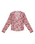 Women's Fitted V-Neck Blouse in Recycled Polyester Blend, Sailor - 1