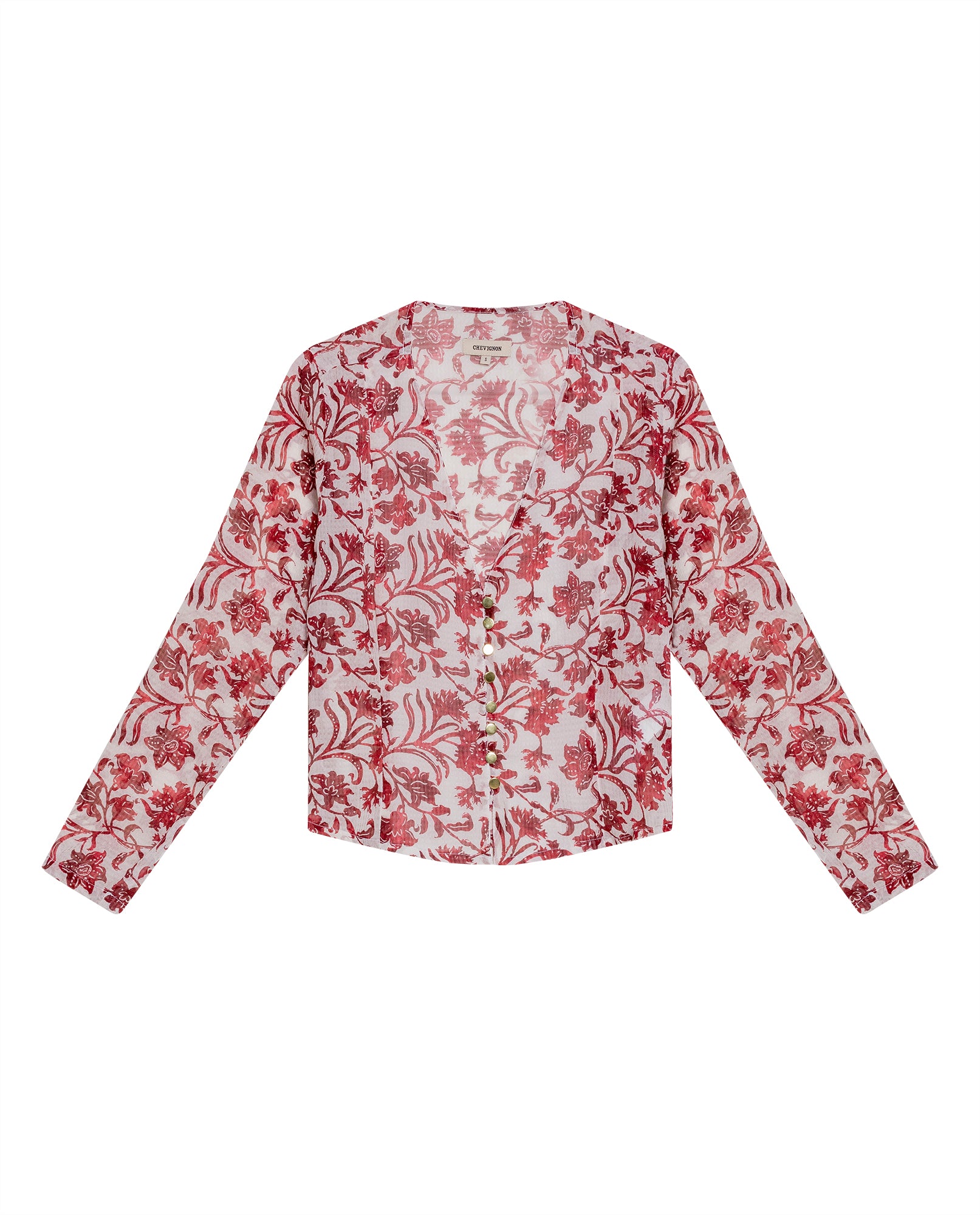 Women's Fitted V-Neck Blouse in Recycled Polyester Blend, Sailor - 1