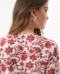 Women's Fitted V-Neck Blouse in Recycled Polyester Blend, Sailor - 6