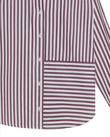 Women's Stripe Detail Cropped Straight Fit Shirt in Cotton Stretch Blend, Dockside - 7