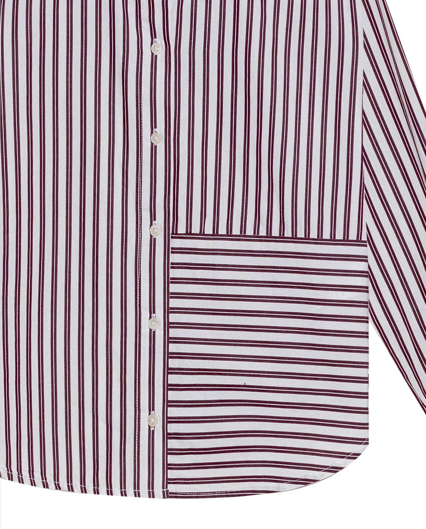 Women's Stripe Detail Cropped Straight Fit Shirt in Cotton Stretch Blend, Dockside - 7