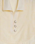 Women's Cut Detail Wide Short Sleeve Shirt in Rayon-Nylon Blend, Maritime - 7