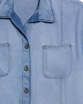 Women's Light Wash Denim Wide Shirt in Cotton, Archor - 7