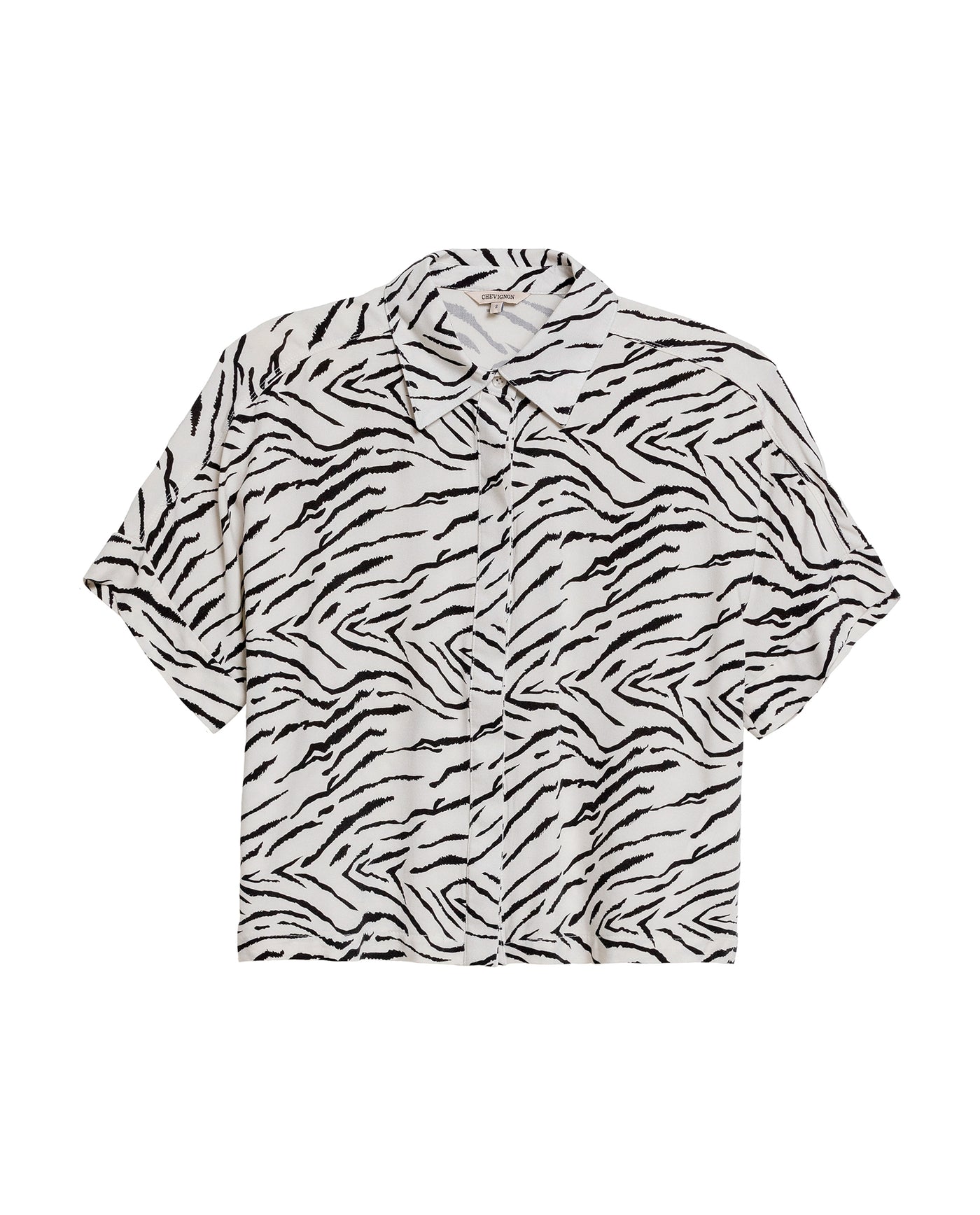 Women's Resort Print Straight Shirt in Viscose, Berth - 1
