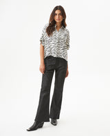 Women's Resort Print Straight Shirt in Viscose, Berth - 3