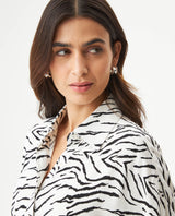 Women's Resort Print Straight Shirt in Viscose, Berth - 4