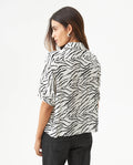 Women's Resort Print Straight Shirt in Viscose, Berth - 5