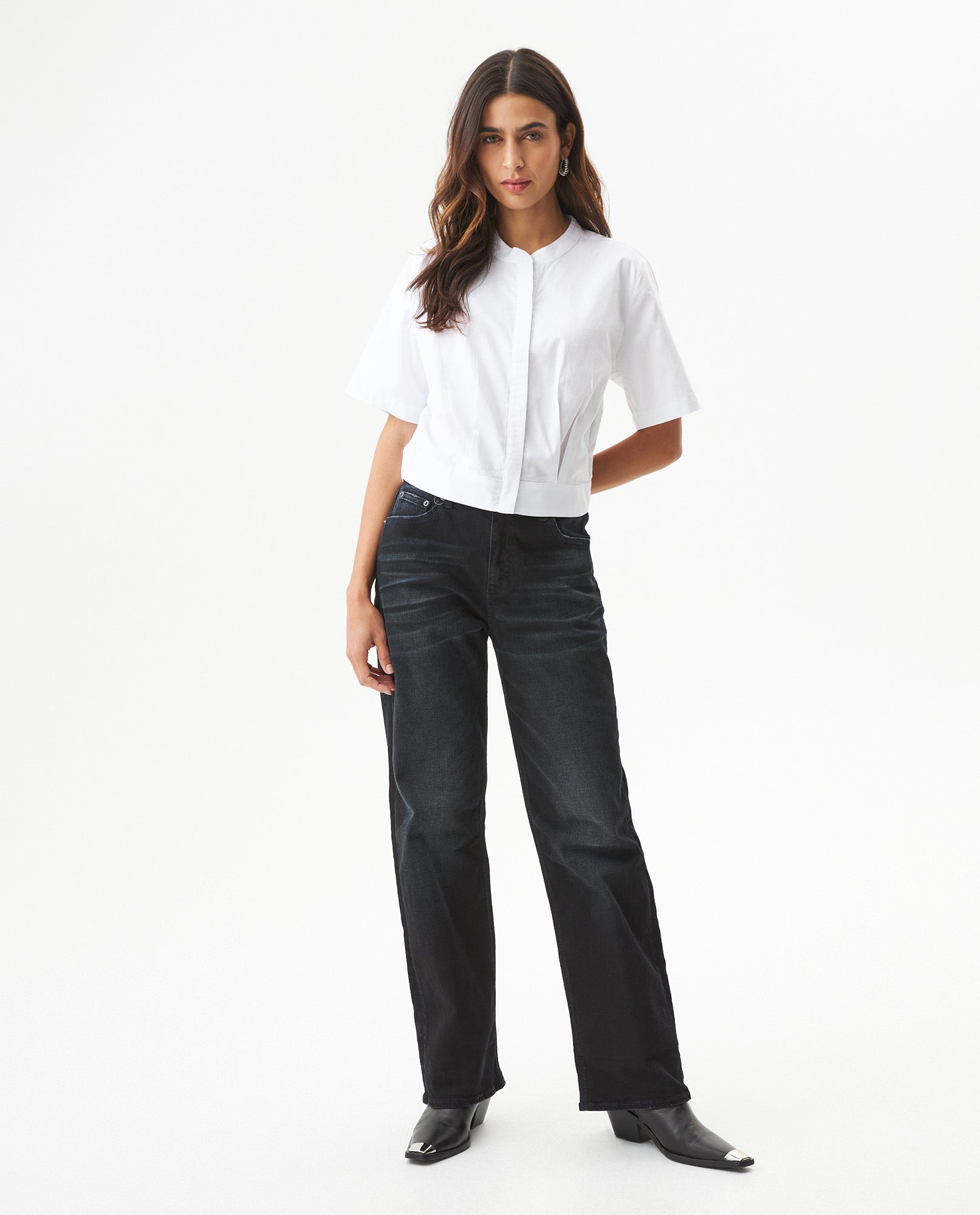 Women´s Cropped Oxford Shirt - White 63_719G032_BLA110601_4