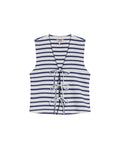 Women's Decorative V-Neck Sleeveless Shirt in Polyester-Cotton Blend, Moonlight - 1