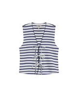 Women's Decorative V-Neck Sleeveless Shirt in Polyester-Cotton Blend, Moonlight - 1