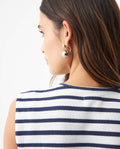 Women's Decorative V-Neck Sleeveless Shirt in Polyester-Cotton Blend, Moonlight - 6