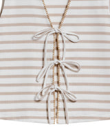 Women's Decorative V-Neck Sleeveless Shirt in Polyester-Cotton Blend, Moonlight - 2