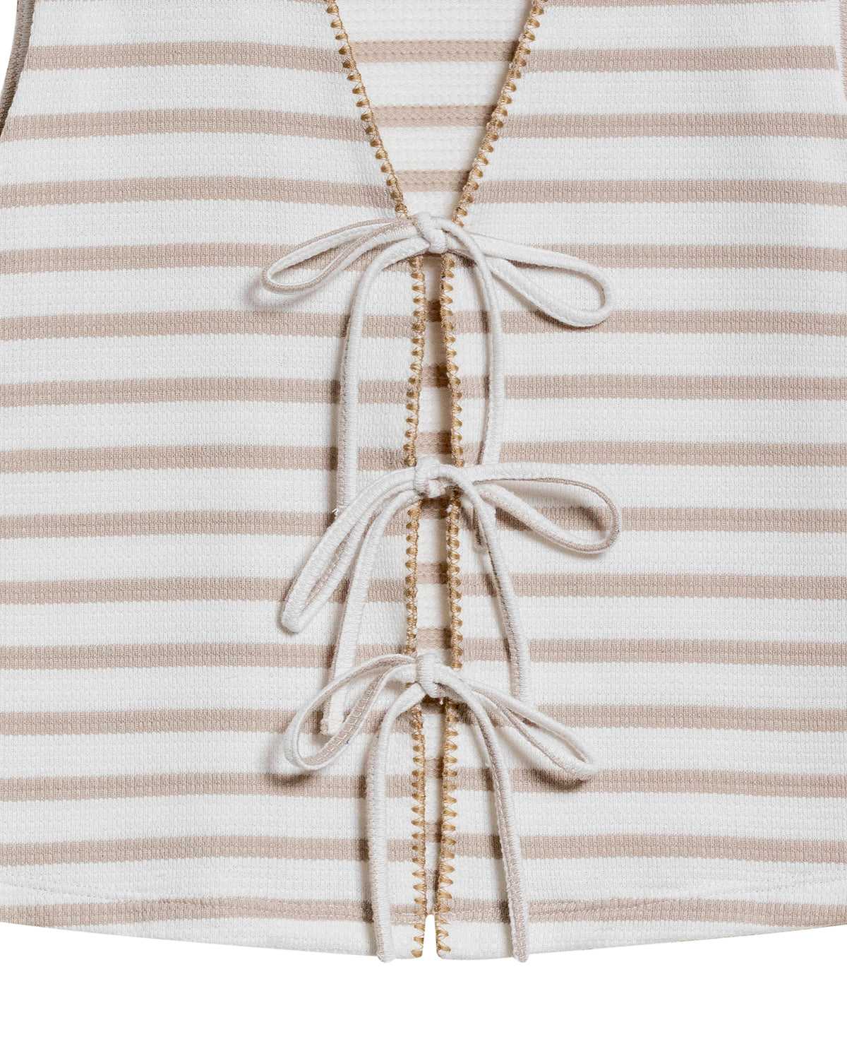 Women's Decorative V-Neck Sleeveless Shirt in Polyester-Cotton Blend, Moonlight - 2