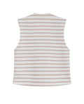 Women's Decorative V-Neck Sleeveless Shirt in Polyester-Cotton Blend, Moonlight - 3