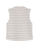 Women's Decorative V-Neck Sleeveless Shirt in Polyester-Cotton Blend, Moonlight - 3
