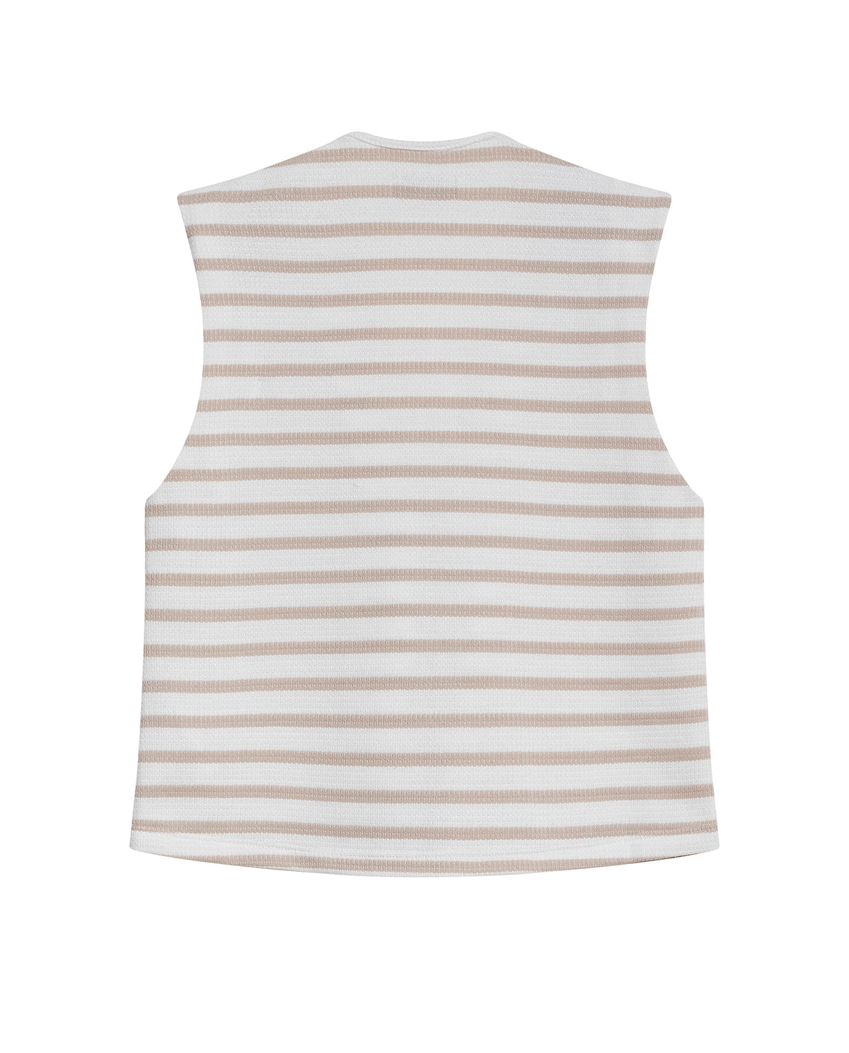 Women's Decorative V-Neck Sleeveless Shirt in Polyester-Cotton Blend, Moonlight - 3