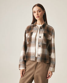 Women´s Plaid Shacket - Brown 63_719H009_CAF181015_3