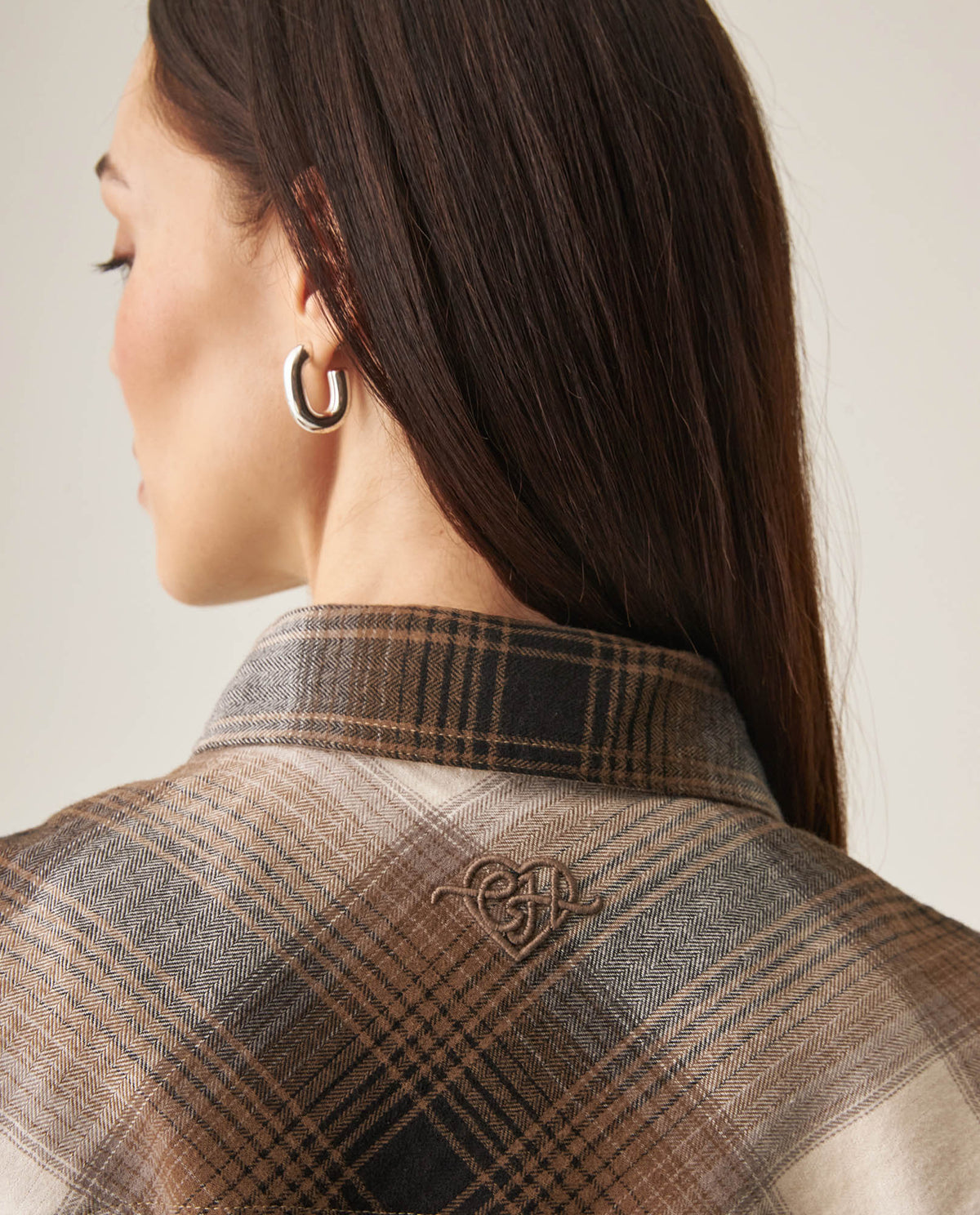 Women´s Plaid Shacket - Brown 63_719H009_CAF181015_5