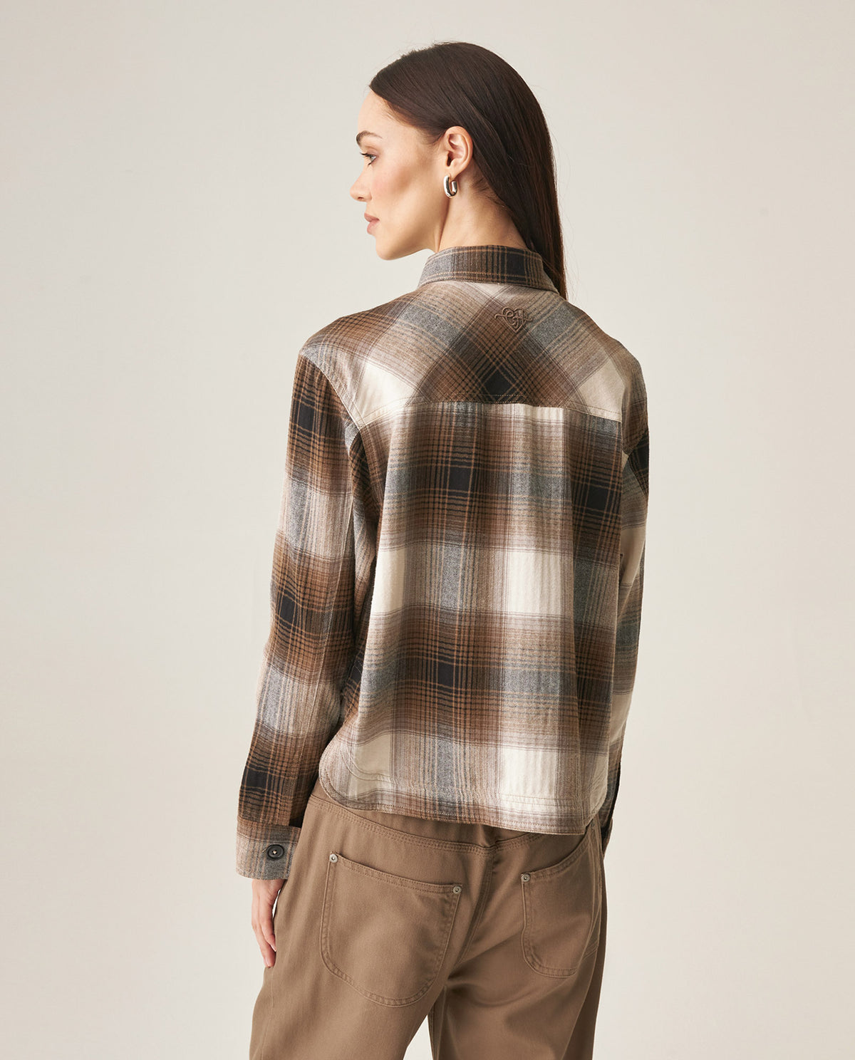 Women´s Plaid Shacket - Brown 63_719H009_CAF181015_6