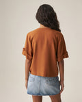 Women´s V-Neck Blouse - Brown 63_719H014_CAF171142_5