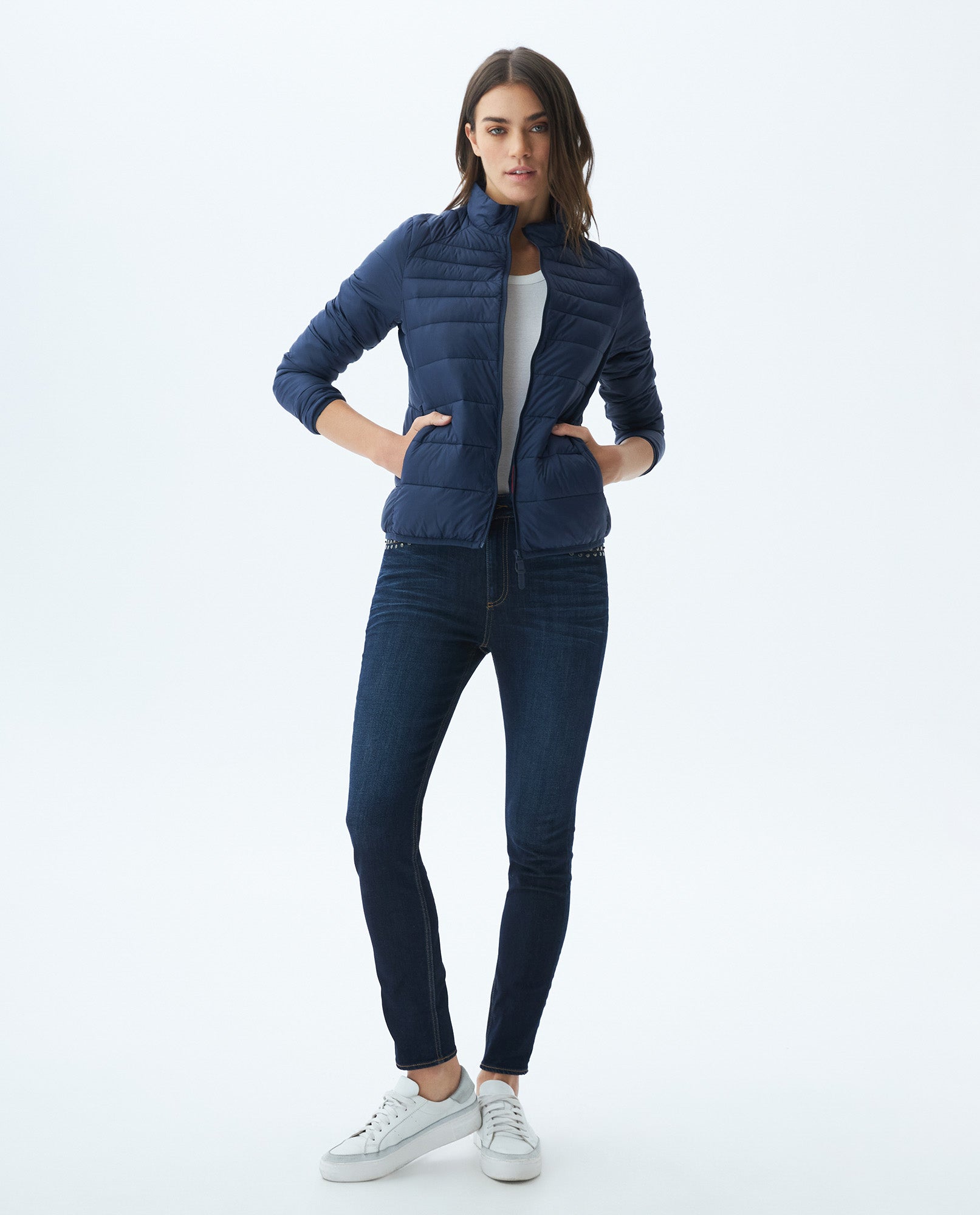 Womens Quilted Water-Resistant Packable Jacket with Storage Bag - Blue 63_720E000_AZU194025_3