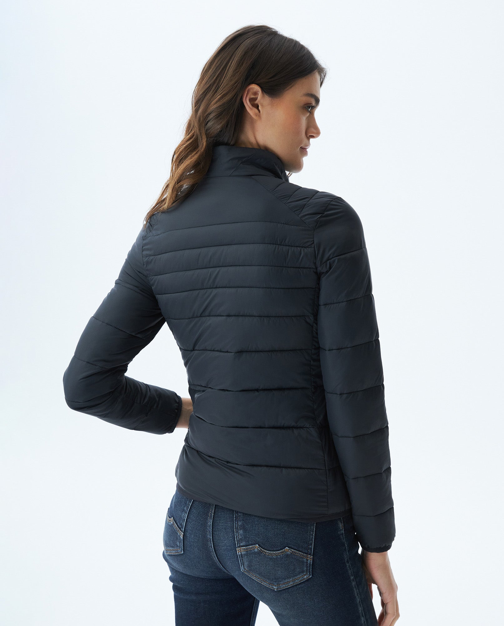 Womens Quilted Water-Resistant Packable Jacket with Storage Bag - Black 63_720E000_NEG193909_4