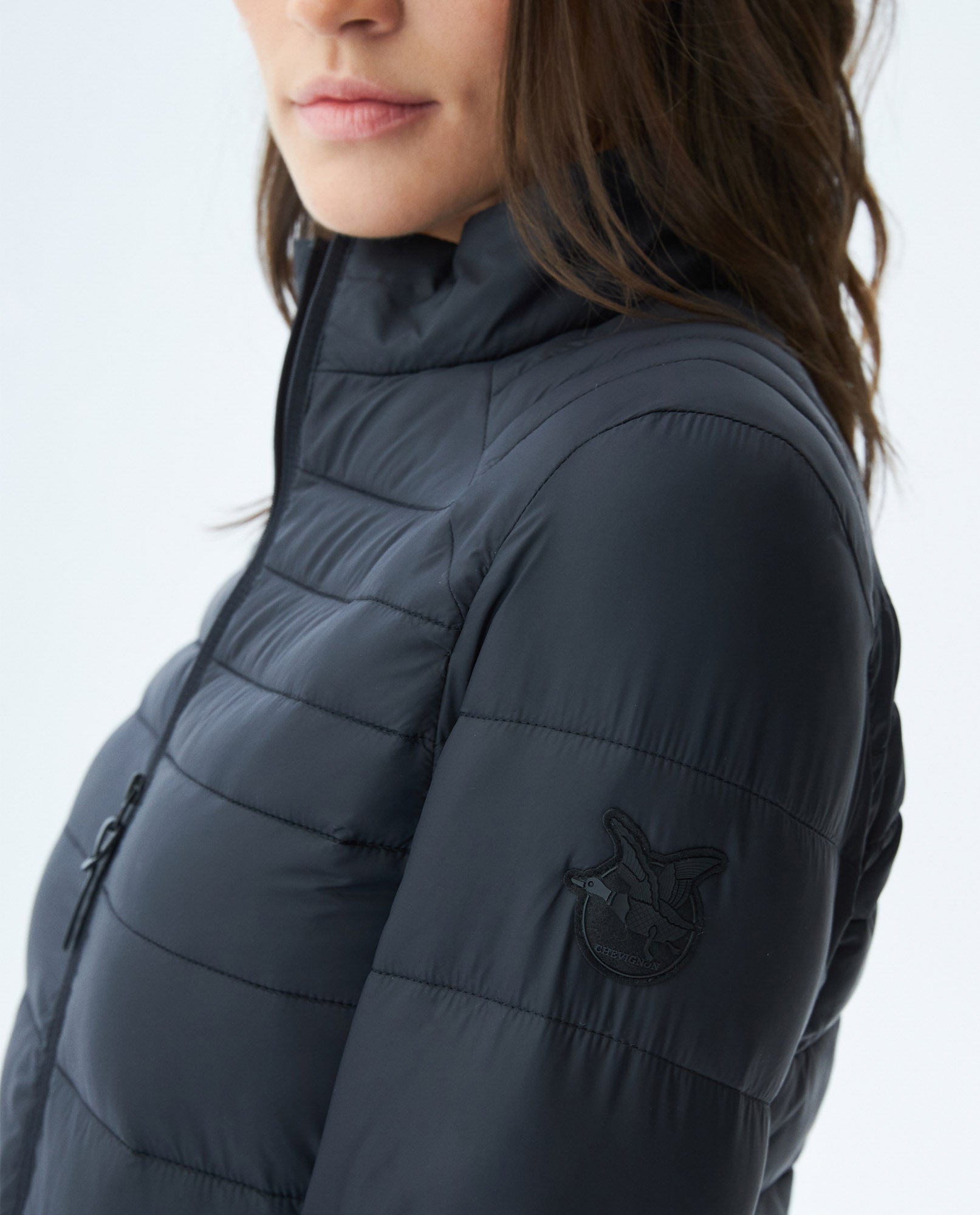 Womens Quilted Water-Resistant Packable Jacket with Storage Bag - Black 63_720E000_NEG193909_6