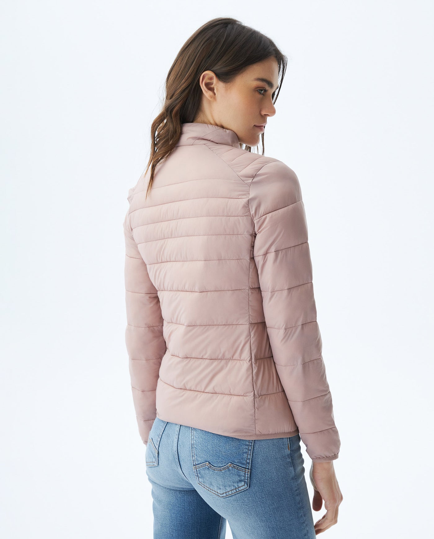 Womens Quilted Water-Resistant Packable Jacket with Storage Bag - Pink 63_720E000_ROS141506_4