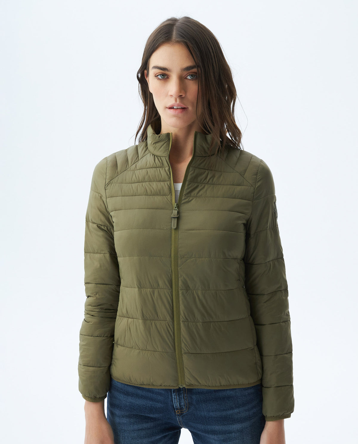 Womens Quilted Water-Resistant Packable Jacket with Storage Bag - Green 63_720E000_VER180430_0