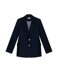 Womens Blazer Smart Polyester Blend Technical Mix Lapel Collar - Blue 63_721H000_AZU194023_3