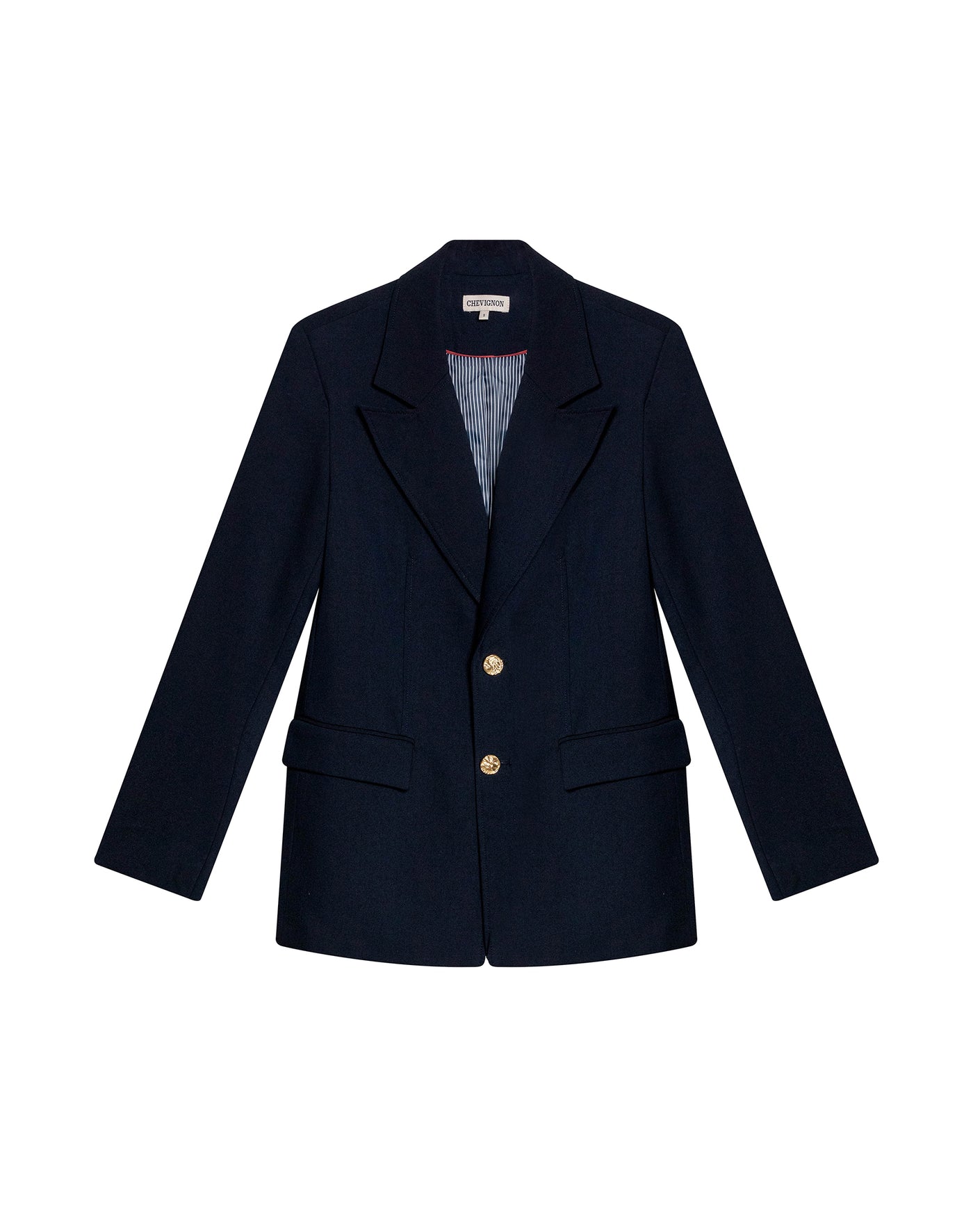 Womens Blazer Smart Polyester Blend Technical Mix Lapel Collar - Blue 63_721H000_AZU194023_3