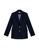 Womens Blazer Smart Polyester Blend Technical Mix Lapel Collar - Blue 63_721H000_AZU194023_3