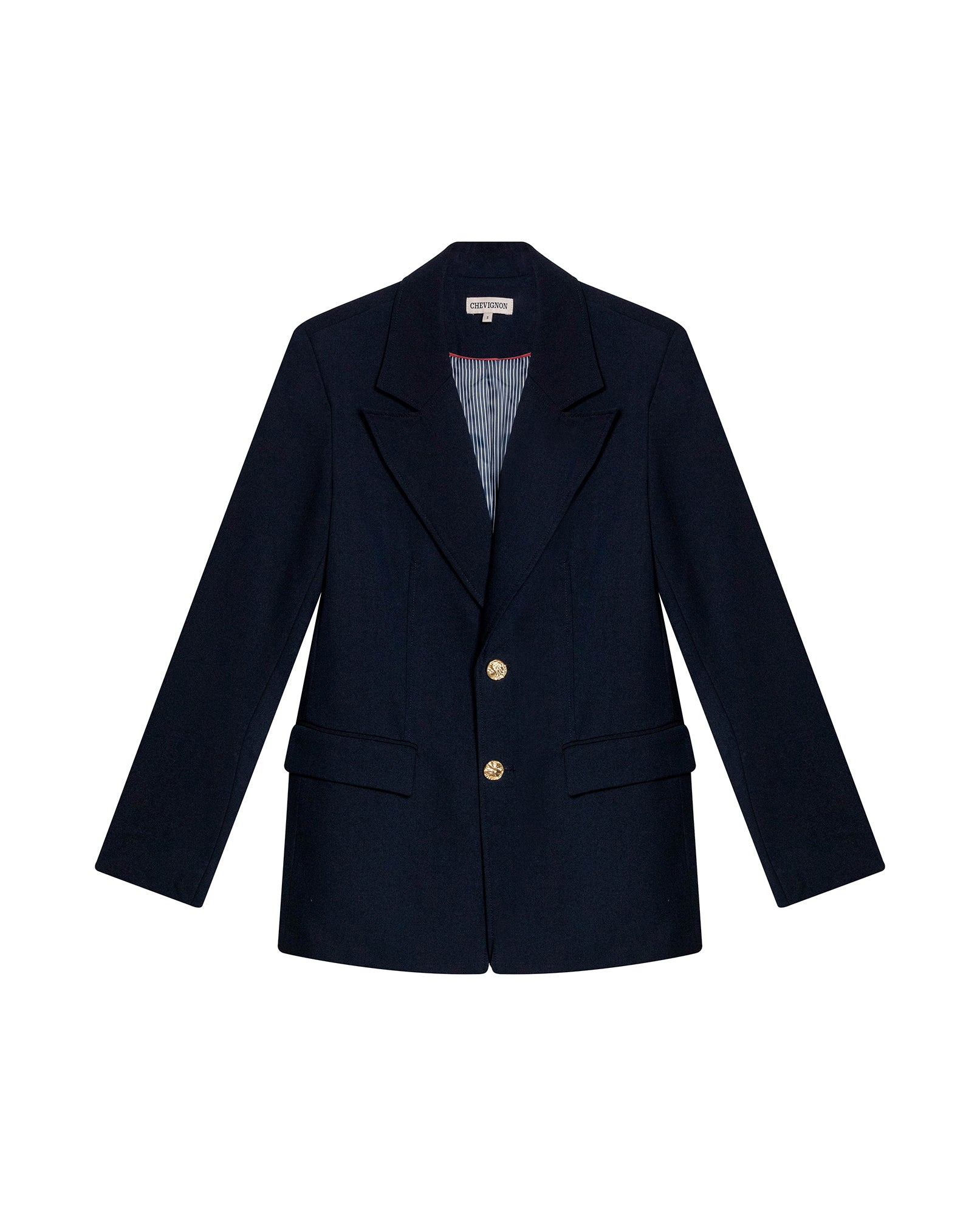 Womens Blazer Smart Polyester Blend Technical Mix Lapel Collar - Blue 63_721H000_AZU194023_3