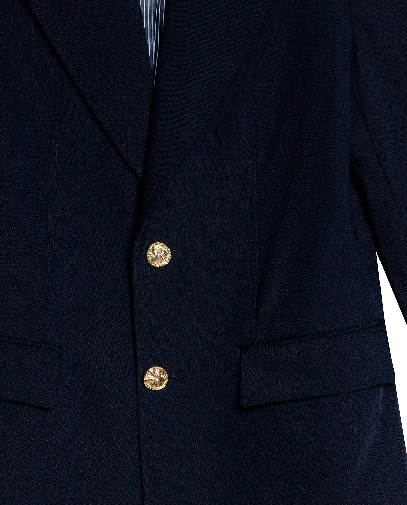 Womens Blazer Smart Polyester Blend Technical Mix Lapel Collar - Blue 63_721H000_AZU194023_8