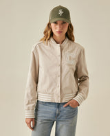 Womens Jacket Lace Embroidery Preppy Look Cotton - Beige 63_721H004_BEI140002_0