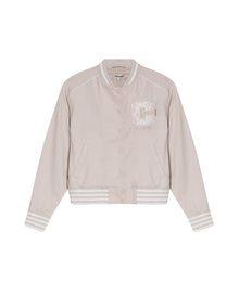 Womens Jacket Lace Embroidery Preppy Look Cotton - Beige 63_721H004_BEI140002_3